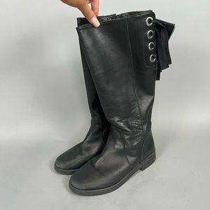 Zara Black Lace-Up Back Boots